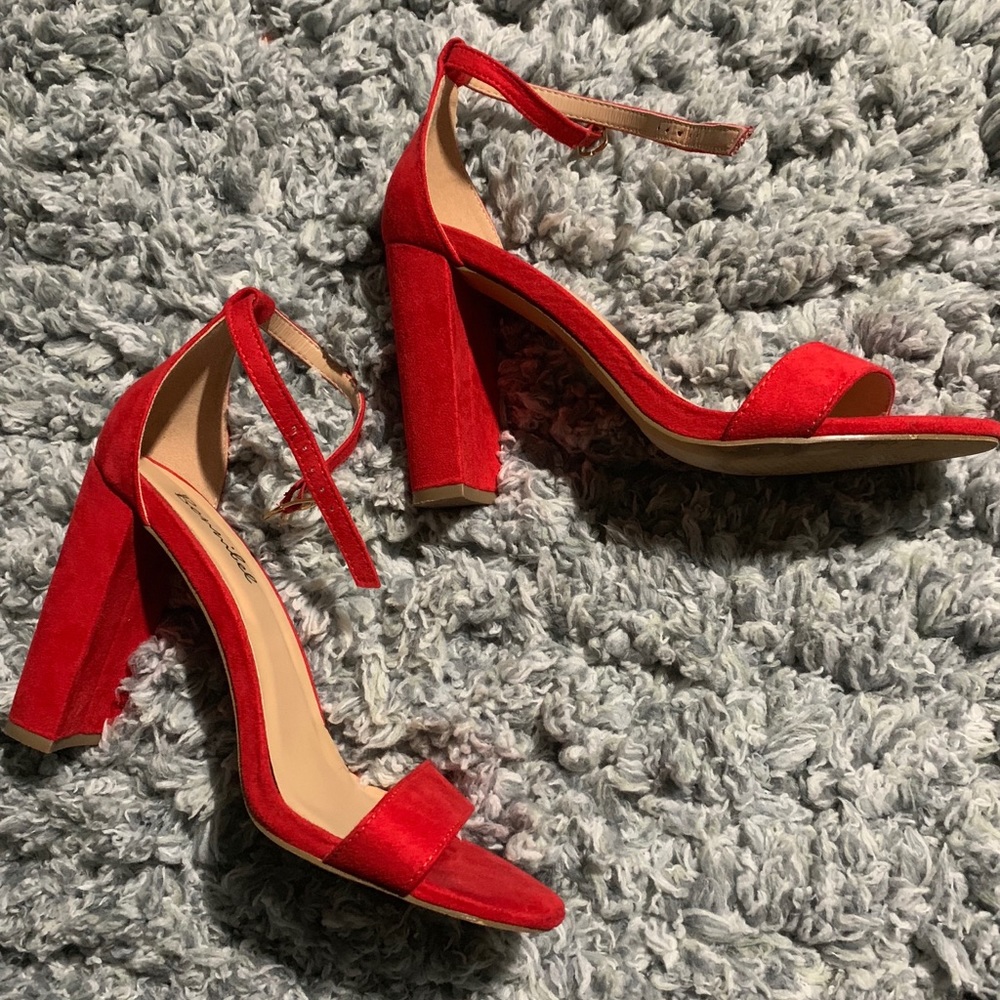 red block heels